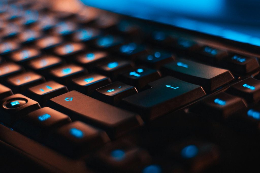 A keyboard with backlighting